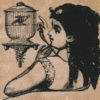 Lady With BirdCage 2 1/2 x 2 1/4-0