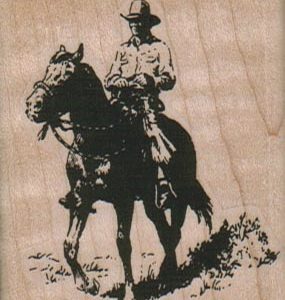 Cowboy Riding Horse 2 x 2 1/4-0