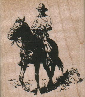 Cowboy Riding Horse 2 x 2 1/4