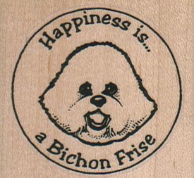 Happiness Is A Bichon Frise 2 x 1 3/4