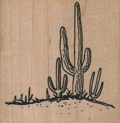 Saguaro Cactus Clump 2 3/4 x 2 3/4