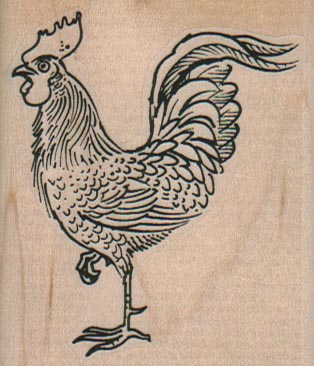 Rooster On One Leg 2 1/4 x 2 1/2-0