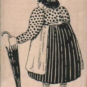 Squat Lady With Umbrella 2 1/4 x 3-0