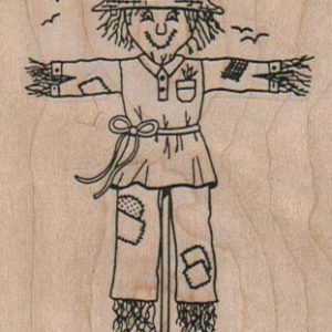 Scarecrow With Feather Hat 2 1/4 x 3 1/4-0