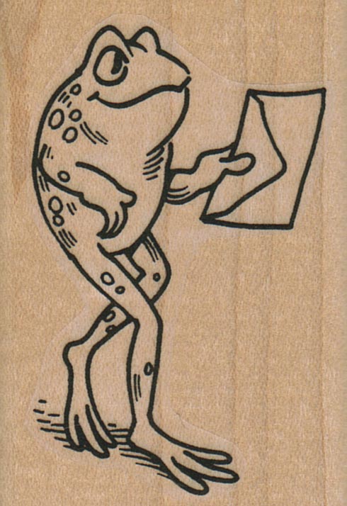 Frog Walking With Envelope 1 3/4 x 2 1/2-0