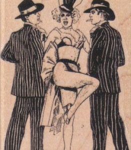 Lady With Two Escorts 2 1/4 x 3-0