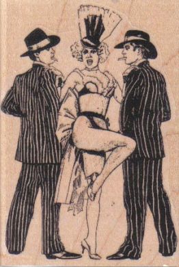 Lady With Two Escorts 2 1/4 x 3