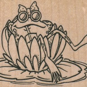 Frog Drinking in Lily Pad Flower 3 x 2-0
