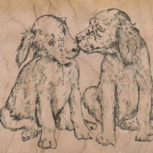 Kissing Dogs 3 1/4 x 2 3/4-0