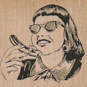 Woman With Hot Dog 2 3/4 x 2 1/2-0