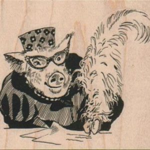 Pig With Plume Pen 3 x 2 1/2-0