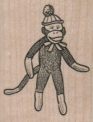 Sock Monkey Standing 2 1/4 x 2 3/4