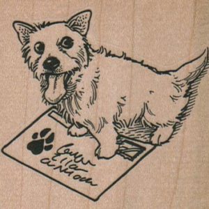 Dog With Stamped Envelope 2 3/4 x 2 1/2-0
