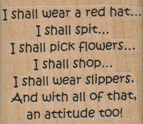 I Shall Wear A Red Hat 2 x 1 3/4