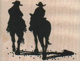 Cowboys Riding Off 2 1/4 x 1 3/4