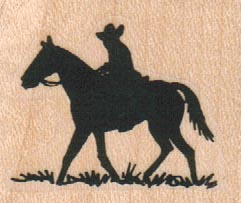 Cowboy On Horse Side View 1 1/2 x 1 1/4