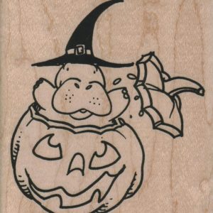 Hippo Jumping Out Of Pumpkin 3 x 3 1/4-0