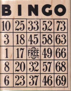Bingo Card 4 3/4 x 5 3/4