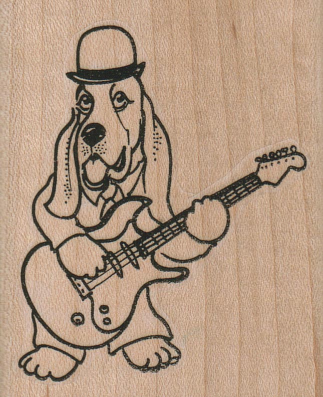 Hound Dog With Guitar 2 1/4 x 2 3/4