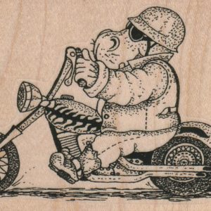 Hippo On Motorcycle 4 x 2 1/4-0