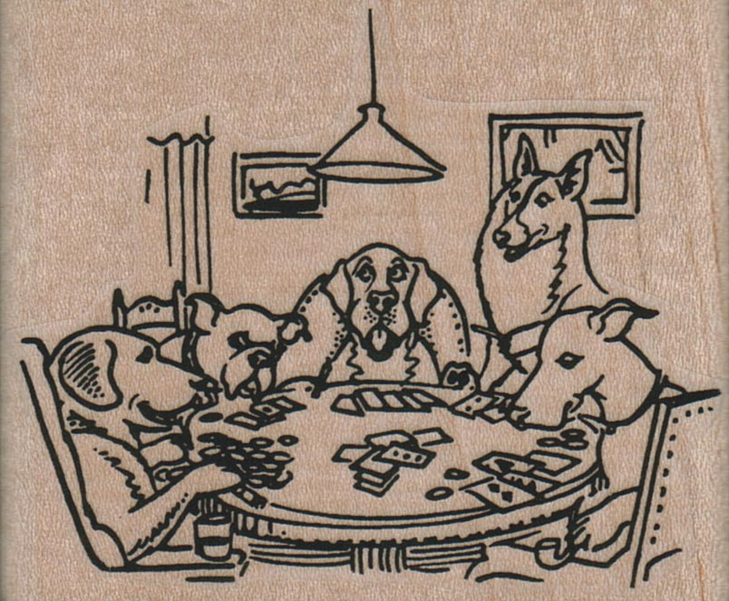 Dogs Playing Poker 2 3/4 x 2 1/4