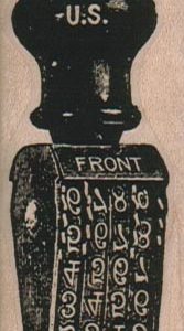 Number Rubber Stamp 1 1/4 x 2 1/2-0