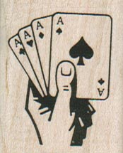 Hand With Four Aces 1 1/4 x 1 1/2