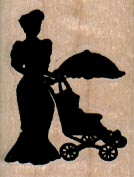 Silhouette Lady/Carriage/Med 1 x 1 1/4