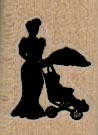 Silhouette Lady/Carriage/Sm 3/4 x 1
