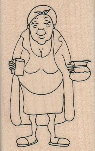 Woman With Coffee Pot 2 1/4 x 3 1/2