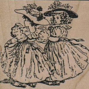 Two Little Girls 3 1/2 x 3-0