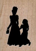 Silhouette Woman & Girl/Med 1 x 1 1/4