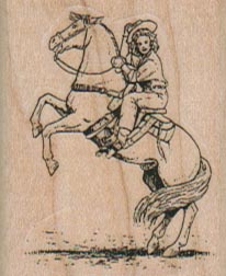 Cowgirl On Horse 1 1/2 x 1 3/4