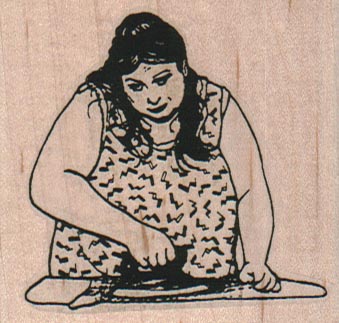 Lady Ironing 2 1/2 x 2 1/4