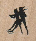 Skating Couple Silhouette 1 x 1