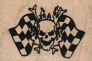 Skeleton And Racing Flags 2 x 1 1/4