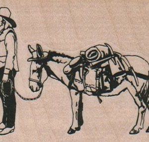 Miner With Burro 2 3/4 x 2-0