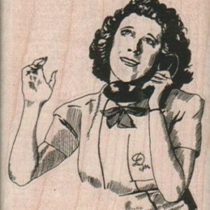 Lady On Phone Looking Up 2 1/2 x 2 3/4-0