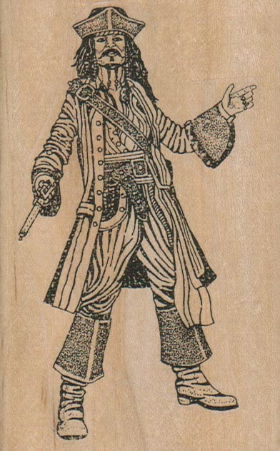 Pirate With Moustache 2 3/4 x 4 1/4