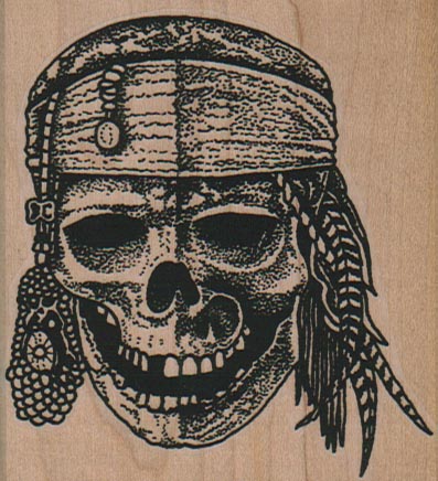 Skeleton Pirate Head 2 3/4 x 3