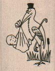 Stork With Baby 1 1/4 x 1 1/2