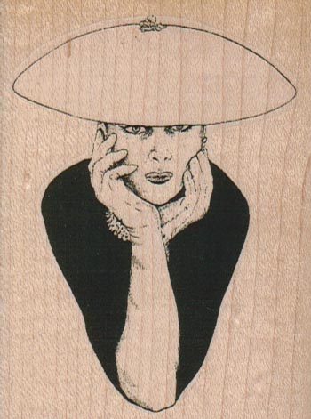 Lady With Round Hat/Small 2 1/2 x 3 1/4