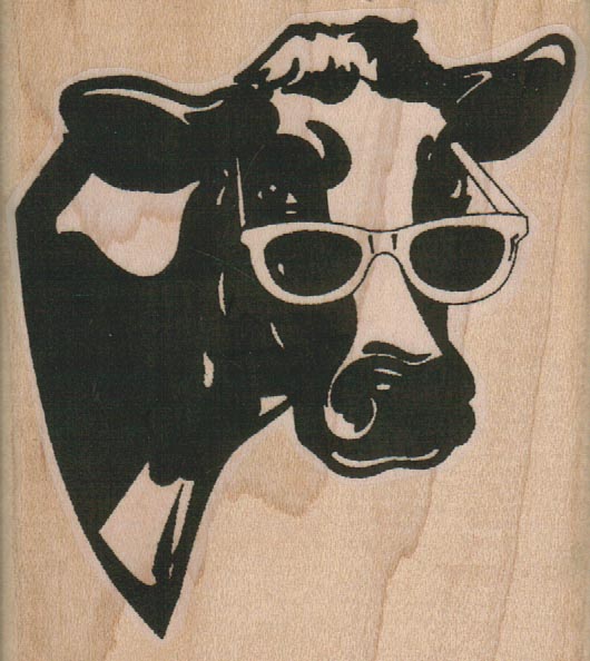 Cow With Sunglasses 2 3/4 x 3-0