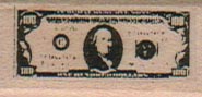 100 Dollar Bill 3/4 x 1 1/4