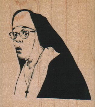 Shocked Nun 2 1/4 x 2 1/4