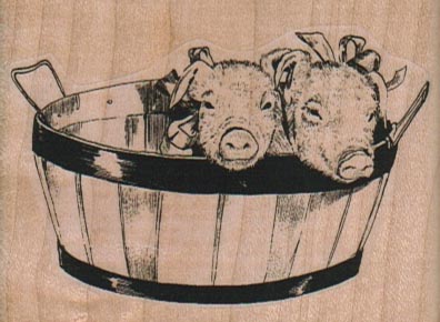 Pigs In Basket/Small 2 3/4 x 2