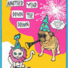 Pug In Party Hat 2 x 3 1/4-32287