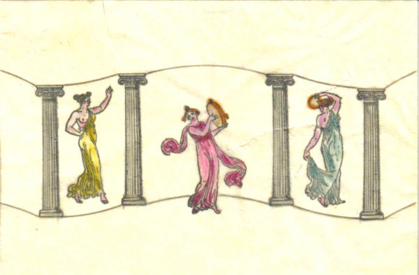 Greek Lady/Tambourine 1 1/2 x 1 3/4-26953