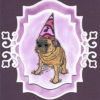 Pug In Party Hat 2 x 3 1/4-32288
