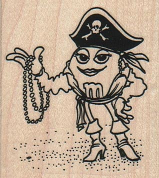 Pirate M With Beads 2 1/4 x 2 1/2